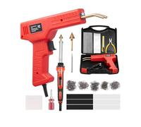 VEVOR Kit de Soldador de Plástico, Pistola de Soldadura de Plástico de 100 W Soldador de 60 W/100 W, con 1000 Piezas de Grapas Calientes y 60 Varillas para Parachoques de Automóvil, 230 x 160 x 43 mm