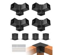 VEVOR Kit de Soportes de Esquina Resistentes de 3 Vías a Pérgola 10 x 10 cm, a Postes de Carpintería, Fácil Instalación, Vigas de Madera a Cenadores, Pérgolas de Patio y Cabañas de Madera, 8 uds