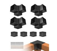 VEVOR Kit de Soportes para Pérgola de 15 x 15 cm, 4 Soportes de Esquina Resistentes de 3 Vías, para Postes de Carpintería, Vigas de Madera para Cenadores, Pérgolas de Patio y Cabañas de Madera