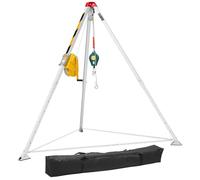 VEVOR Kit de Trípode de Rescate para Espacios Confinados, con Cabrestante 1179 kg, Patas Ajustables de 1,45 m, Cable de 30 m, Protección Anticaídas de 10 m, Altura de Trabajo de 1,6 a 2,45 m