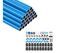 VEVOR Kit de Tuberías para Compresor de Aire 27,6 m x 17,3 mm, 24 Tubos, Red de Aire de Aluminio con Conectores en T, Válvulas NPT, Codos, Abrazaderas, Tapones y Cortatubos para Talleres y Garajes