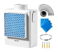VEVOR Kit de Ventilación para Secadora Interior 3 en 1, a Un Puerto de Escape 99 mm, con Recordatorio Inteligente de Sobrecalentamiento, Campana Extractora, Tapa de Malla y Purificador Multicapa