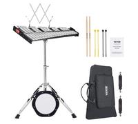 VEVOR Kit de Campana de Xilófono Glockenspiel de 32 Notas Instrumento de Percusión con Mazos, Baquetas, Atril, Almohadilla de Práctica, Soporte Ajustable y Bolsa de Transporte para Estudiante, Adulto