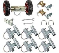 VEVOR Kit para Puerta Corredera Acero Inoxidable Acero Galvanizado Kit para Puerta Rodante Deslizante 18 x 31,5 x 30cm Kit de Herrajes para Puerta Enrollable Rueda 6 Pulgadas para Garaje Rancho Corral