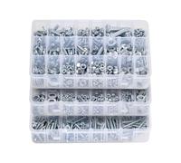 VEVOR Kit Surtido de 2250 Tornillos y Tuercas para Máquina Métricos e Imperiales y Arandelas Planas, Acero Aleación M3/M4/M5/M6/M8, Varios Tamaños, para Ensamblaje de Equipos y Vehículos, Blanco