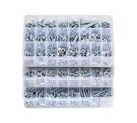 VEVOR Kit Surtido de 2250 Tornillos y Tuercas para Máquina Métricos e Imperiales y Arandelas Planas, Acero Aleación M3/M4/M5/M6/M8, Varios Tamaños, para Ensamblaje de Equipos y Vehículos, Blanco