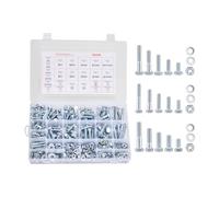 VEVOR Kit Surtido de 566 Tornillos y Tuercas, Tornillos de Máquina Imperiales y Arandelas Planas, Acero Aleación 1/4-20, 5/16-18, 3/8-16, para Ensamblaje de Equipos y Vehículos, 275 x 185 x 45 mm