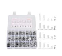 VEVOR Kit Surtido de 720 Tornillos y Tuercas, Tornillos a Máquina Imperiales y Arandelas Planas, Acero Inoxidable 6-32, 8-32, 10-24, 1/4-20, para Ensamblaje de Muebles, Equipos, 200 x 140 x 39 mm