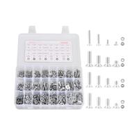 VEVOR Kit Surtido de 720 Tornillos y Tuercas, Tornillos a Máquina Imperiales y Arandelas Planas, Acero Inoxidable 6-32, 8-32, 10-24, 1/4-20, para Ensamblaje de Muebles, Equipos, 200 x 140 x 39 mm