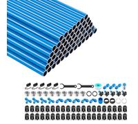 VEVOR Kit Tuberías de Aire Comprimido 71,3 m x 17,3 mm, 62 Tubos Aluminio | para Talleres y Garajes, Distribución de Aire con Conectores en T, Válvulas NPT, Codos, Abrazaderas, Cortatubos y Tapones