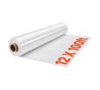 VEVOR Lámina de Plástico de Polietileno 3,7 x 30,5 m Lona de Invernadero, Rollo de Membrana de Cubierta para Jardines Granjas Campos Agricultura, a Prueba de Sol, Viento, Lluvia y Escarcha, PE Grueso