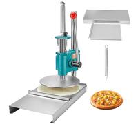 VEVOR Prensa de Pasta Máquina de Pizza Manual Diámetro de 24cm con Bandeja de Acero Inoxidable Formadora de Pizza Doméstica Altura Ajustable para Tartas Tortillas Panes Pizzerías Panaderías Cafeterías