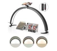 VEVOR Lámpara Arqueada de Escritorio para Uñas, 40 W Lámpara LED en Forma de Media Luna con Soporte para Teléfono, Brillo y Temperatura de Color Ajustables, para Belleza, Extensiones de Pestañas