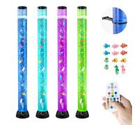 VEVOR Lámpara Sensorial de Burbujas, Tubo de Burbujas de 1,2 m Lámpara Sensorial para Acuario con 10 Peces Flotantes, 16 Efectos de Color y Control Remoto para Sala de Estar, Decoración del Hogar