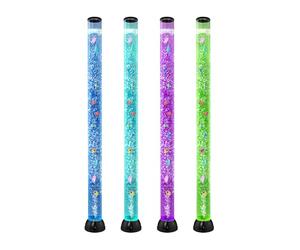 VEVOR Lámpara Sensorial de Burbujas, Tubo de Burbujas de 1,5 m Lámpara Sensorial para Acuario con 10 Peces Flotantes, 16 Efectos de Color y Control Remoto para Sala de Estar, Decoración del Hogar