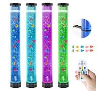 VEVOR Lámpara Sensorial de Burbujas, Tubo de Burbujas de 1 m Lámpara Sensorial para Acuario con 10 Peces Flotantes, 16 Efectos de Color y Control Remoto para Sala de Estar, Decoración del Hogar