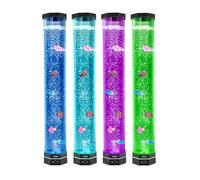 VEVOR Lámpara Sensorial de Burbujas, Tubo de Burbujas de 80 cm Lámpara Sensorial para Acuario con 6 Peces Flotantes, 16 Efectos de Color y Control Remoto para Sala de Estar, Decoración del Hogar