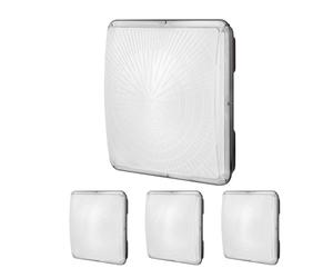VEVOR Lámparas LED para taller, Juego de 4, Plafón de garaje 150W 16500LM 5000K, 31,5x31,5 cm, montaje superficie, iluminación de techo IP65 para gasolinera, almacén, fábrica industrial, tienda
