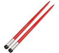 VEVOR Lanza de heno 125 cm 2 lanzas cuadradas para pacas de heno, punta de paca de fijación rápida Carga de 2041 kg horquillas para pacas recubiertas de rojo funda de tuerca hexagonal para tractores