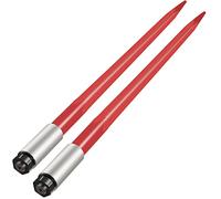 VEVOR Lanza de heno 99 cm 2 lanzas cuadradas para pacas de heno punta de fijación rápida capacidad de 1360 kg horquillas para pacas recubiertas de rojo funda de tuerca hexagonal para tractores
