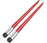 VEVOR Lanza de heno 99 cm 2 lanzas cuadradas para pacas de heno punta de fijación rápida capacidad de 1360 kg horquillas para pacas recubiertas de rojo funda de tuerca hexagonal para tractores