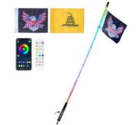 VEVOR Látigo de luz LED de 48 pulgadas con aplicación y control remoto RF, impermeable 360° espiral RGB con 2 banderas, decoración de iluminación para UTV, ATV, motocicletas, RZR, Can-Am, camiones