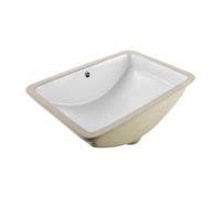 VEVOR Lavabo Bajo Encimera de Cerámica Rectangular, con Rebosadero, Fregadero de Cocina Moderno para Espacios Pequeños, Resistente a las Manchas y el Amarilleo, Color Blanco, 530 x 375 x 210 mm