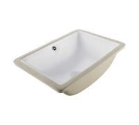 VEVOR Lavabo Bajo Encimera de Cerámica Rectangular, con Rebosadero, Fregadero de Cocina Moderno para Espacios Pequeños, Resistente a las Manchas y el Amarilleo, Color Blanco, 460 x 330 x 185 mm