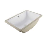 VEVOR Lavabo Bajo Encimera de Cerámica Rectangular, con Rebosadero, Fregadero de Cocina Moderno para Espacios Pequeños, Resistente a las Manchas y el Amarilleo, Color Blanco, 460 x 330 x 185 mm