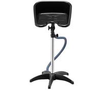 VEVOR Lavabo Móvil de Peluquería, con Altura y Ángulo Ajustables, Lavacabezas con Manguera de Drenaje y Base de Apoyo, Ideal para Barberías, Salones de Belleza, 510 x 520 x (900-1270) mm, Negro