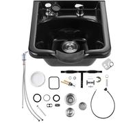 VEVOR Lavabo móvil para peluquería, plástico ABS, tamaño 47 x 4, 6 x 25 cm, negro hacia atrás, ampliamente utilizado en salón de belleza o baño, en casa o en el baño