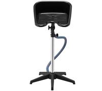 VEVOR Lavabo Portátil para Champú Lavabo para Lavar el Cabello de Altura y Ángulo Ajustables con Manguera de Drenaje y Base en Forma de Estrella para Peluquería, Salón de Belleza, Centro de Spa, Negro