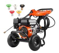 VEVOR Lavadora de Alta Presión a Gas 3500 PSI 2,6 GPM Limpiador de Alta Presión 10 L/min con Bomba de Aluminio, Pistola Rociadora, Varilla de Extensión, 5 Boquillas para Casas, Vehículos, Patios
