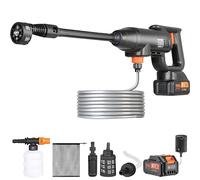 VEVOR Lavadora de Alta Presión con Batería Inalámbrica 21V Limpiador Portátil de Alta Potencia 580PSI 50bar Lavadora Eléctrica 4L/min Cargador de Batería de 4,0Ah para Limpieza de Patio, Jardín, Coche
