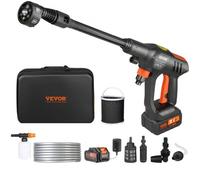 VEVOR Lavadora de Alta Presión con Batería Inalámbrica 21V Limpiador Portátil de Alta Potencia 652PSI 50bar Lavadora Eléctrica 4L/min Cargador de Batería de 4,0Ah para Limpieza de Patio, Jardín, Coche