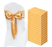 VEVOR Lazos Elásticos de Spandex para sillas, Fundas y Bandas Elásticas para sillas, Bodas, Vacaciones, Fiestas, Decoración (50 Piezas Doradas)