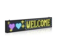 VEVOR Letrero LED Programable 99 x 19 cm Panel Digital Flexible Desplazable a Todo Color Tablero de Visualización con Patrón de Texto Personalizado Control de Aplicación Bluetooth para Publicidad