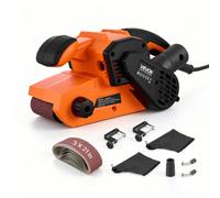 VEVOR Lijadora de Banda 750 W 7,6 x 53,3 cm, 6 Velocidades de 192-366 m/min | Uso Manual y de Mesa, para Madera, Lijadora de Cinta 2 en 1, con 10 Bandas Abrasivas, 2 Abrazaderas y Bolsas para Polvo