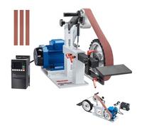 VEVOR Lijadora de Banda, Velocidad Variable de 850 x 300 x 470 mm con VFD, Pulidora de Banda de 1500 W y 2 HP con 3 Moldes de Pulido y 3 Bandas de Lijado para Trabajar Metales y Fabricar Cuchillos