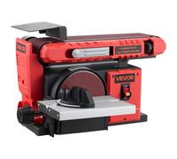 VEVOR Lijadora de Banda y Disco 400 W, con Disco 152,4 mm y Banda 101,6 x 914,4 mm, Mesa de Trabajo Ajustable de 0 a 45° y Puerto de Extracción de Polvo para Carpintería y Afilado de Cuchillos