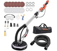 VEVOR Lijadora de Pared y Techo 1010 W, Lijadora Jirafa, 7 Velocidades 1000-2200 RPM, Plegable y Extensión 80-158 cm, LED, Manguera de Polvo, 15 Hojas de Papel de Lija, para Suelo Pared de Yeso Gotelé