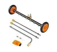 VEVOR Limpiador de Chasis de Hidrolavadora, Acero Inoxidable, 27,58 Mpa máx., Engranaje de Ajuste Ángulo, 7 Boquillas de Rociado, 2 Varillas Extendidas, para Patio, 590 x 210 x 1180 mm, Naranja