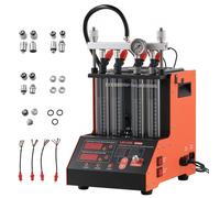 VEVOR Limpiador de Inyectores 9 Modos de Prueba 3 Modos de Limpieza, Máquina de Limpieza Ultrasónica de 4 Cilindros y 28 kHz, con Válvula de Drenaje y Voltaje de 12 V para Automóviles y Motocicletas