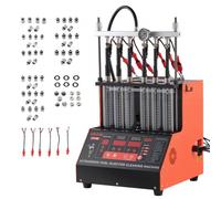 VEVOR Limpiador de Inyectores de Combustible de 6 Cilindros Máquina de Limpieza Ultrasónica 28 kHz Ajustable a 12 V/70 V/120 V para EFI/FSI/GDI, con Válvula de Drenaje para Coches, Motocicletas