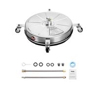 VEVOR Limpiador de superficies con hidrolavadora, acero inoxidable con 4 ruedas, 27,58 Mpa máx., 2 boquillas rociadoras, 2 varillas extendidas para concreto, patio, terraza, 465 x 465 x 157 mm