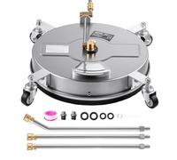 VEVOR Limpiador de Superficies para Hidrolimpiadora 41,9 cm con 4 Ruedas | para Suelos y Bajos de Vehículos, con 2000-4000 PSI (138-276 bar), Acero Inoxidable 430, Adaptador de 30° y Conector 6,35 mm