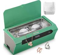 VEVOR Limpiador por Ultrasonidos 500ml, Limpiador Ultrasónico Máquina de Limpieza por Ultrasonidos, Limpiador Ultrasónico de Acero Inoxidable para Limpieza de Joyas, Relojes, Verde
