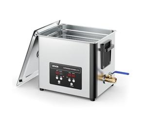 VEVOR Limpiador Ultrasónico 10 L, Máquina de Limpieza Ultrasónica Profesional con Cesta de Limpieza y Pantalla Digital, Acero Inoxidable, 180 W y 40 kHz, para Piezas, Carburadores e Instrumentos