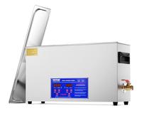 VEVOR Limpiador Ultrasónico 10 L Máquina de Limpieza Ultrasónica Profesional de 300 W con Temporizador y Calentador 40 kHz con Cesta para Piezas de Armas, Balas, Suministros Militares