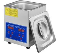 VEVOR Limpiador Ultrasónico 18 x 16,5 x 21,2 cm Limpiador Ultrasónico de Piezas 1,3 Litros con Temporizador de Calentamiento, Ajuste de Tiempo de 0 a 30 Minutos, con Pantalla Digital LED